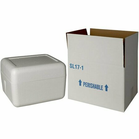 PLASTILITE Insulated Shipping Box with Foam Cooler 12 1/8'' x 10 3/4'' x 7 5/8'' - 1 1/2'' Thick 451SL17CPLT